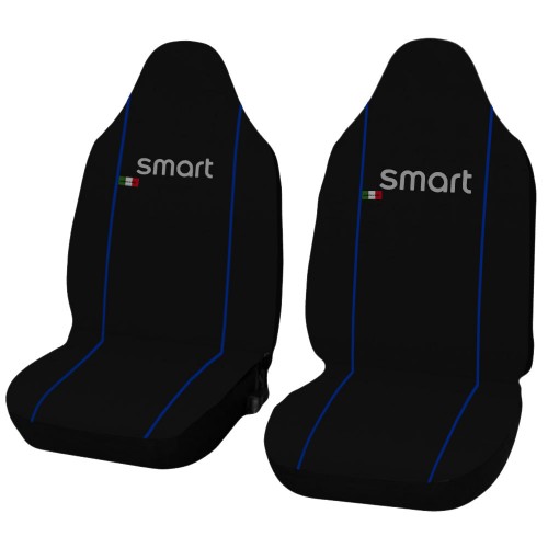 Coprisedili Smart Fortwo Con Rigo Blu - Seconda Serie W451 (2007-2015) - Colore Nero